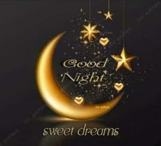 good night sweet dreams with stars and crescent