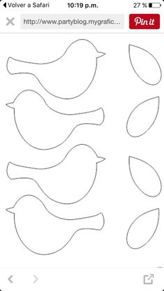 the paper bird pattern is cut out and ready to be used in crafts or sewing projects