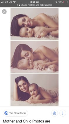 the mother and child photos are being displayed on an iphone screen, with text below