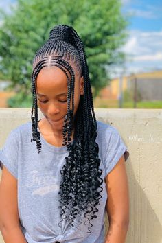 Cornrow Ponytail Cornrows In A Ponytail, Braided Ponytail Hairstyles With Bangs, Corn Roll Pony Hairstyles, Conrols Hair Style, Updo Braided Ponytail, Conroll Styles Pony, Ponytail Cornrows Black Women, Cornrow Pony, Back To School Protective Hairstyles