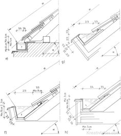 three drawings showing the steps and railings for an outdoor stair system, with measurements