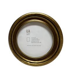 an empty gold frame on a white background