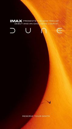 an orange poster with the words dune on it