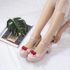 Princess Lolita Kawaii High heels Fashion Shoes · KoKo Fashion · Online Store Powered by Storenvy Mary Janes Shoes, Strawberry Jelly, Crop Top With Jeans, Jelly Bag, Halter Top Dresses, Cosplay Shoes, Mary Jane Pumps, Mary Jane Heels, Jane Shoes