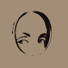 an artistic drawing of a woman's face in black and white on a beige background