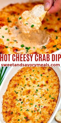 hot cheesy crab dip is an easy and delicious appetizer