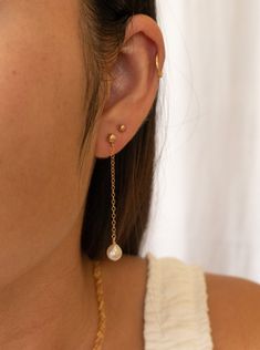 Earrings Gold Long, Gold Long Chain, Long Chain Earrings, Chain Earring, Earrings Pearl, Pearl Charms, Affordable Jewelry, Gold Earrings Dangle, Long Chain