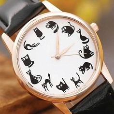 A charming timepiece that tells time in a purrfect way. Unique cat watch for girls. Gifts for cat lovers. Cat Themed Accessories, Cute Cat Face, Tom Y Jerry, Cat Watch, Cute Watches, Girls Watches, Crazy Cat, Cat Theme, Watch Collection