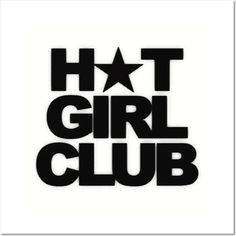 the hxtt girl club logo is shown in black and white, with stars on it