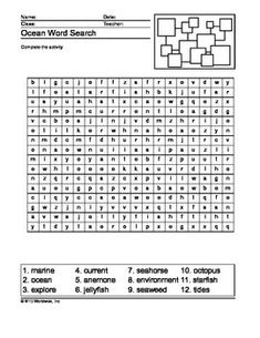 the word search is shown in this worksheet