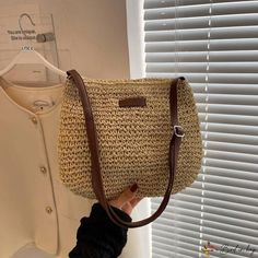 Bird in Bag - New fashion popular straw shoulder bag women's bags casual woven tote bag Trendy Straw Shoulder Bag For Travel, Trendy Beige Straw Shoulder Bag, Casual Straw Shopping Bag, Casual Straw Shoulder Bag For Spring, Casual Straw Crossbody Beach Bag, Casual Straw Bag With Large Capacity, Casual Straw Tote Shoulder Bag, Casual Straw Satchel Shoulder Bag, Casual Straw Shoulder Bag