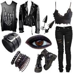 Alt Goth Outfits, Wybie Lovat, Emo Outfits For Girls, Rocker Chic Outfit, Rp Outfits, Metal Outfit, Band Practice, Combat Clothes, Goth Fits