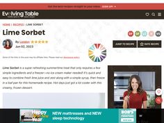 the homepage for living table is displayed with two women in red and one man in black