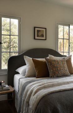 Hearst Headboard White Washed Oak, Shoppe Amber Interiors, Amber Interiors, Minimalist Bedroom, Bedroom Inspo, Cozy Bedroom, Guest Bedroom, House Inspiration, Bedroom Inspirations