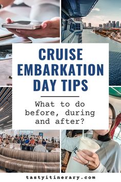 cruise embarkation day tips with text overlay