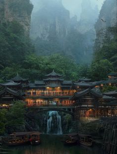 Nature Hotel, Kakariko Village, Japanese Village, Have Inspiration, Chinese Architecture, Chiba, Pretty Places, Fantasy Landscape