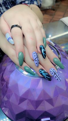 Deku Nails Art, Deku Nails, Nail Inspo, Acrylic Nails, Nail Designs