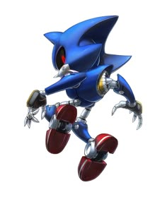 the sonic character is flying through the air