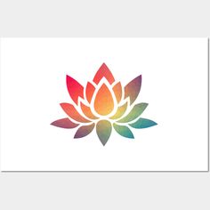 a colorful lotus flower on a white background