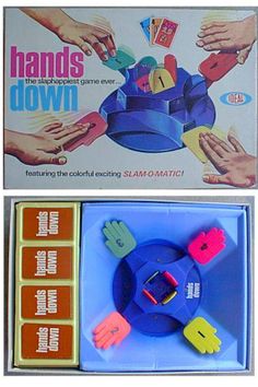 the hands down game is in its original box and it's now being played