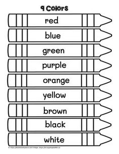 the four color pencils are labeled in black and white