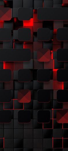 an abstract black and red wallpaper with rectangles in the center that are connected to each other