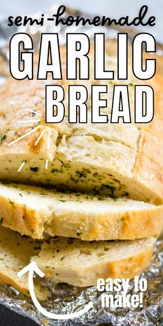 garlic bread in foil Simple Garlic Bread Recipe, Simple Garlic Bread, Best Dinner Roll Recipe, Rhodes Rolls Recipes, Garlic Butter For Bread, Make Garlic Bread