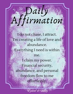 an affirmation poem on purple background