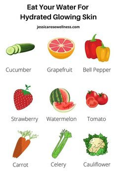 Foods For Glowing Skin, Eat Your Water, Hydrating Foods, Foods For Healthy Skin, Skin Diet, Get Glowing Skin, Homemade Seasonings