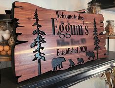 a wooden sign that says welcome to the equinm's