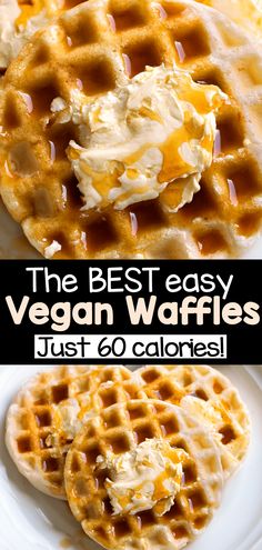 the best easy vegan waffles just 20 calories are on this plate