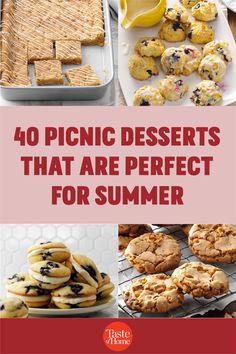 some desserts that are perfect for summer and the title reads, 10 picnic desserts that are perfect for summer