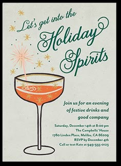 Invite everyone to a holiday party with this stylish holiday invitation. Just add the event details. Corporate Holiday Party Themes, Primark Christmas, Fancy Holiday Party, Classy Christmas Party, Vintage Christmas Party, Cocktail Party Themes, Retro Cocktail