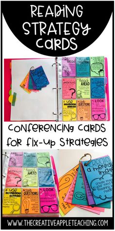 reading strategy cards for the classroom to help students learn how to read and use them