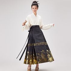 The skirt as a whole chooses the imitation gold weaving and imitation silver weaving process, with the temple, lotus, and other classical elements, stepping lightly - gold weaving and silver weaving with the pace of the swing. The sunshine has its own glory, and a strong classical style comes to the surface!Material: FeiJiXiu Top: Outer layer Tencel 75%. Cotton 25%; Lining Tencel 85%. Linen 15%;Material:MaMian Skirt:100% polyester fiber Mamian Skirt, Princess Dance, Classical Elements, Song Dynasty, Classical Style, Weaving Process, The Swing, The Temple, Gold Set