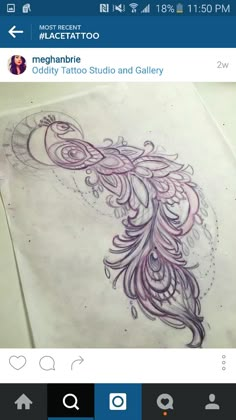 an image of a tattoo being drawn on paper