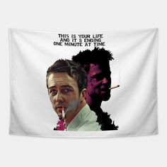 T-Shirt Fight Club - Tyler Durner -- Choose from our vast selection of tapestries to match with your desired size to make the perfect custom tapestry. Pick your favorite: Movies, TV Shows, Art, and so much more! Available in small, medium, large. Perfect for decorations in apartments, bedrooms, and dorm rooms. Fat Monkey, This Is Your Life, Apartments Bedrooms, Custom Tapestry, Dorm Rooms, Favorite Movies, Tv Shows, Tapestry, Tv