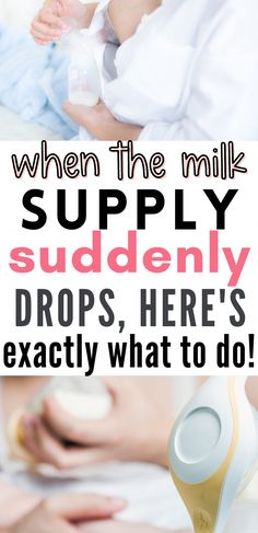 a baby drinking milk from a bottle with the words when the milk supply suddenly drops, here's exactly what to do