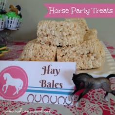 horse party treats are displayed on a table