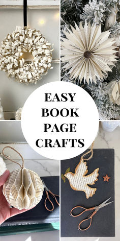 easy book page crafts for the holidays