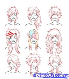 how to draw anime hair step by step with pictures for kids and beginners - dragonart com