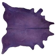 a purple cowhide rug on a white background with room for text or image in the center