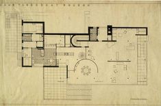 an old architectural drawing shows the floor plan