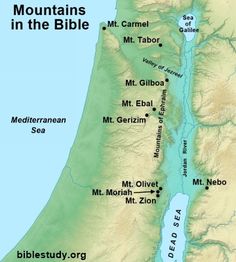 a map of the mountains in the bible