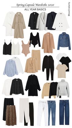 Capsule Wardrobe 2020, Capsule Wardrobe Women, Spring Summer Capsule Wardrobe, Capsule Wardrobe Basics, Classic Capsule Wardrobe, Capsule Wardrobe Work, Capsule Wardrobe Outfits, Fashion Capsule Wardrobe, Spring Capsule