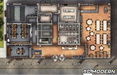 an overhead view of a restaurant floor plan