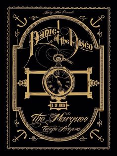 the cover to panic at the disco, with an image of a clock on it