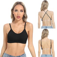 PRICES MAY VARY. Convertible and versatile: OBICUM backless clear bra comes with detachable straps that can be converted into multiple wearing ways, such as strapless, halter neck, and sheer straps, giving you more choices for different occasions. Sheer and stylish: This clear back bra features a sheer back design that adds a touch of elegance to your outfit. It comes with 1 bra, 2 back straps, and 2 sheer straps, making it perfect for weddings, parties, and vacations. Comfortable and supportive Textile Technology, Low Back Bra, Dance Bras, Clear Bra, Clear Back, Backless Bra, Everyday Bra, Back Design, Low Back