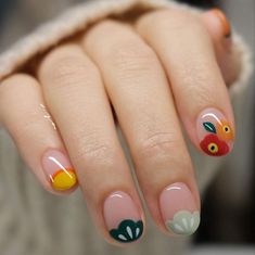 Fruit Nail, Bella Nails, Fruit Nail Art, Minimal Nails Art, Hello Nails, Hippie Nails, Colorful Nail, Subtle Nails, Happy Nails