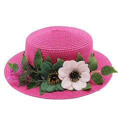 Pink Summer Sun Hat For Kentucky Derby, Pink Boater Hat For Spring Beach Outing, Pink Adjustable Summer Boater Hat, Pink Boater Hat For Spring Vacation, Spring Pink Straw Hat, Pink Brimmed Summer Boater Hat, Pink Boater Hat For Summer Vacation, Pink Summer Hats For Kentucky Derby, Pink Summer Hat For Kentucky Derby